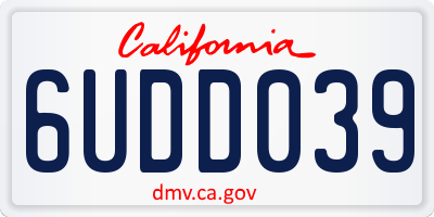 CA license plate 6UDD039