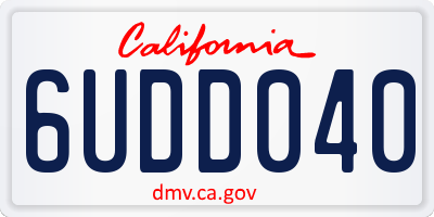 CA license plate 6UDD040