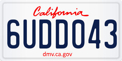 CA license plate 6UDD043