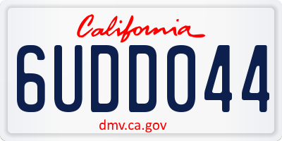 CA license plate 6UDD044