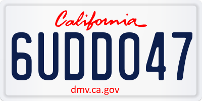 CA license plate 6UDD047