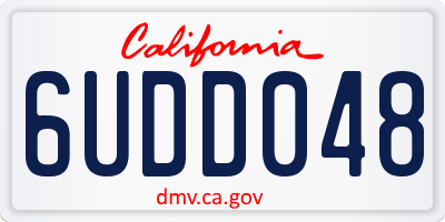 CA license plate 6UDD048