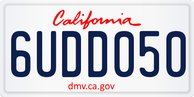 CA license plate 6UDD050