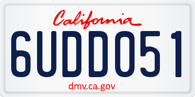 CA license plate 6UDD051