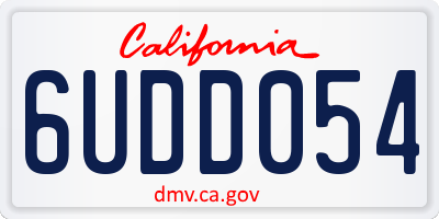 CA license plate 6UDD054
