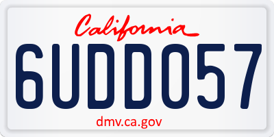 CA license plate 6UDD057