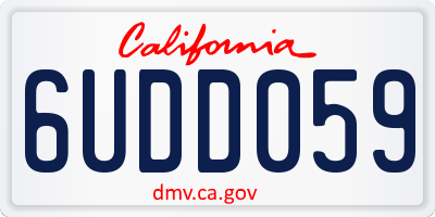 CA license plate 6UDD059