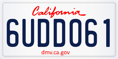 CA license plate 6UDD061
