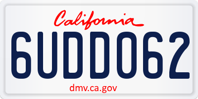 CA license plate 6UDD062