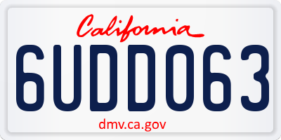CA license plate 6UDD063
