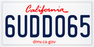 CA license plate 6UDD065