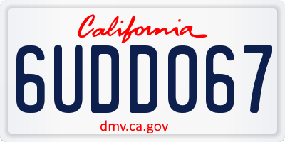 CA license plate 6UDD067