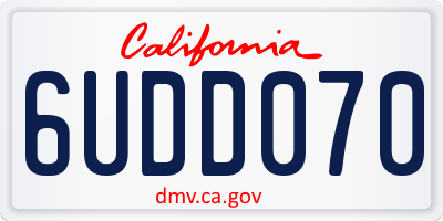 CA license plate 6UDD070