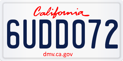 CA license plate 6UDD072
