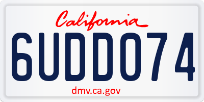 CA license plate 6UDD074