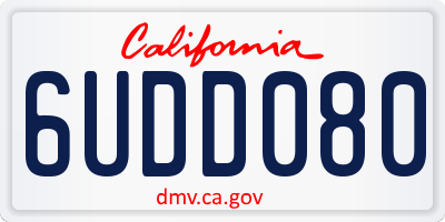 CA license plate 6UDD080