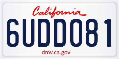 CA license plate 6UDD081