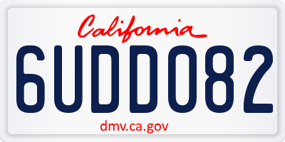 CA license plate 6UDD082