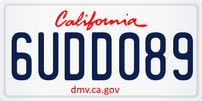 CA license plate 6UDD089