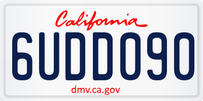 CA license plate 6UDD090