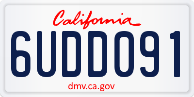 CA license plate 6UDD091