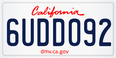 CA license plate 6UDD092