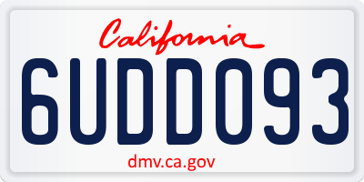 CA license plate 6UDD093