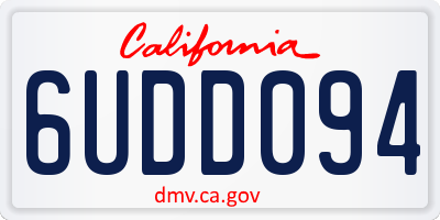 CA license plate 6UDD094