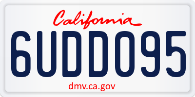 CA license plate 6UDD095