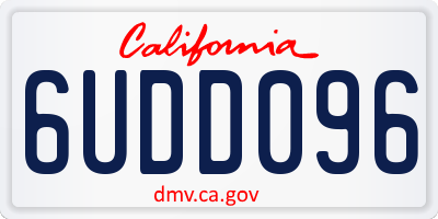 CA license plate 6UDD096