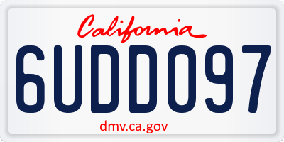 CA license plate 6UDD097