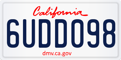 CA license plate 6UDD098