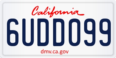 CA license plate 6UDD099
