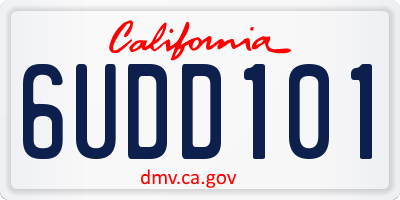 CA license plate 6UDD101