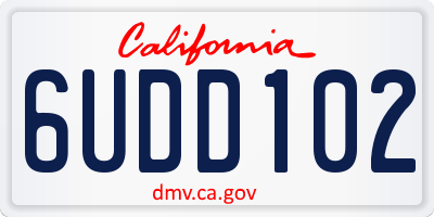 CA license plate 6UDD102