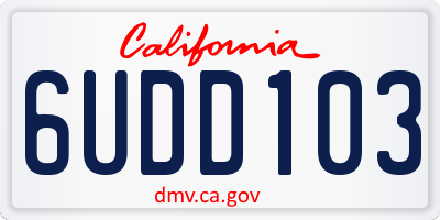 CA license plate 6UDD103