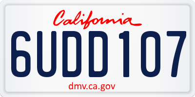 CA license plate 6UDD107