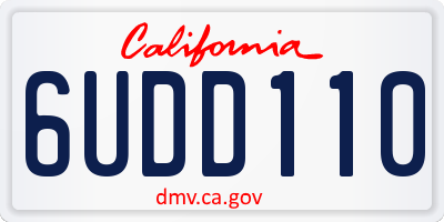CA license plate 6UDD110