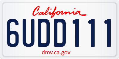 CA license plate 6UDD111