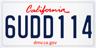 CA license plate 6UDD114