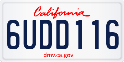 CA license plate 6UDD116
