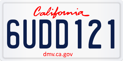 CA license plate 6UDD121