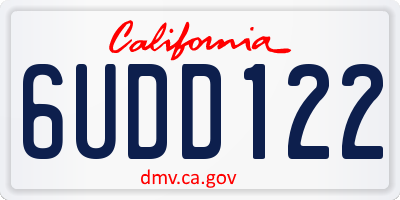 CA license plate 6UDD122