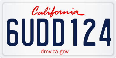 CA license plate 6UDD124