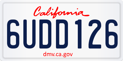 CA license plate 6UDD126