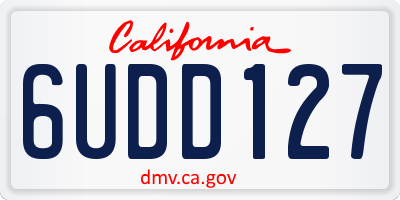 CA license plate 6UDD127