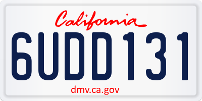 CA license plate 6UDD131