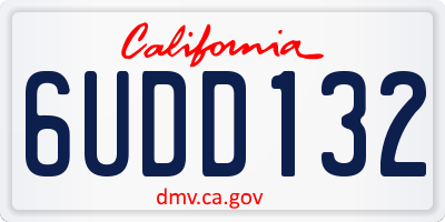 CA license plate 6UDD132