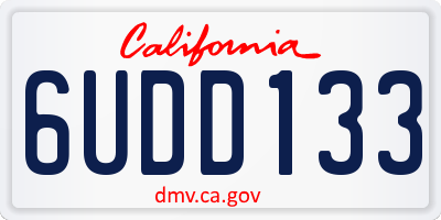 CA license plate 6UDD133