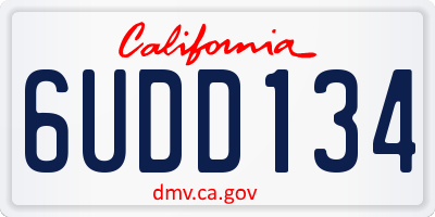 CA license plate 6UDD134